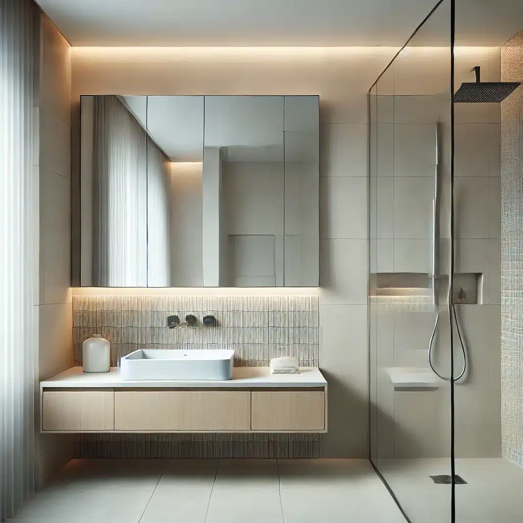 eenvoudig badkamer met minimalistisch ontwerp